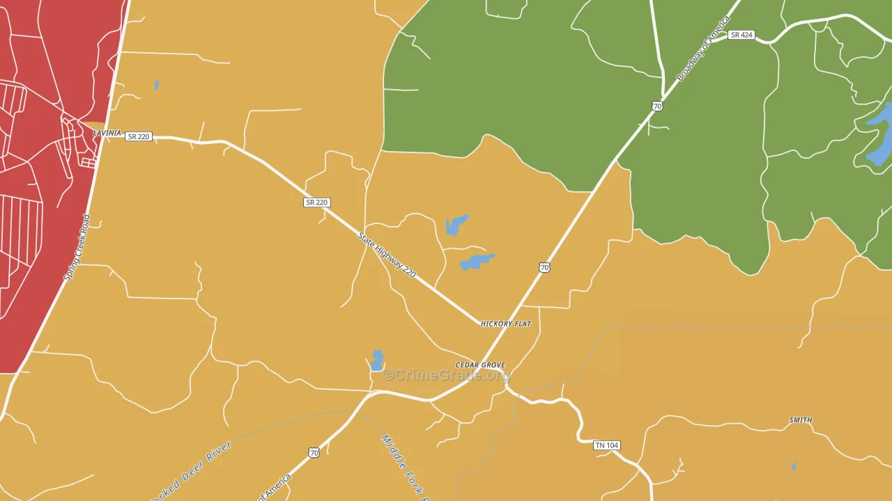 Hickory Flat, TN Map of Vandalism Rates