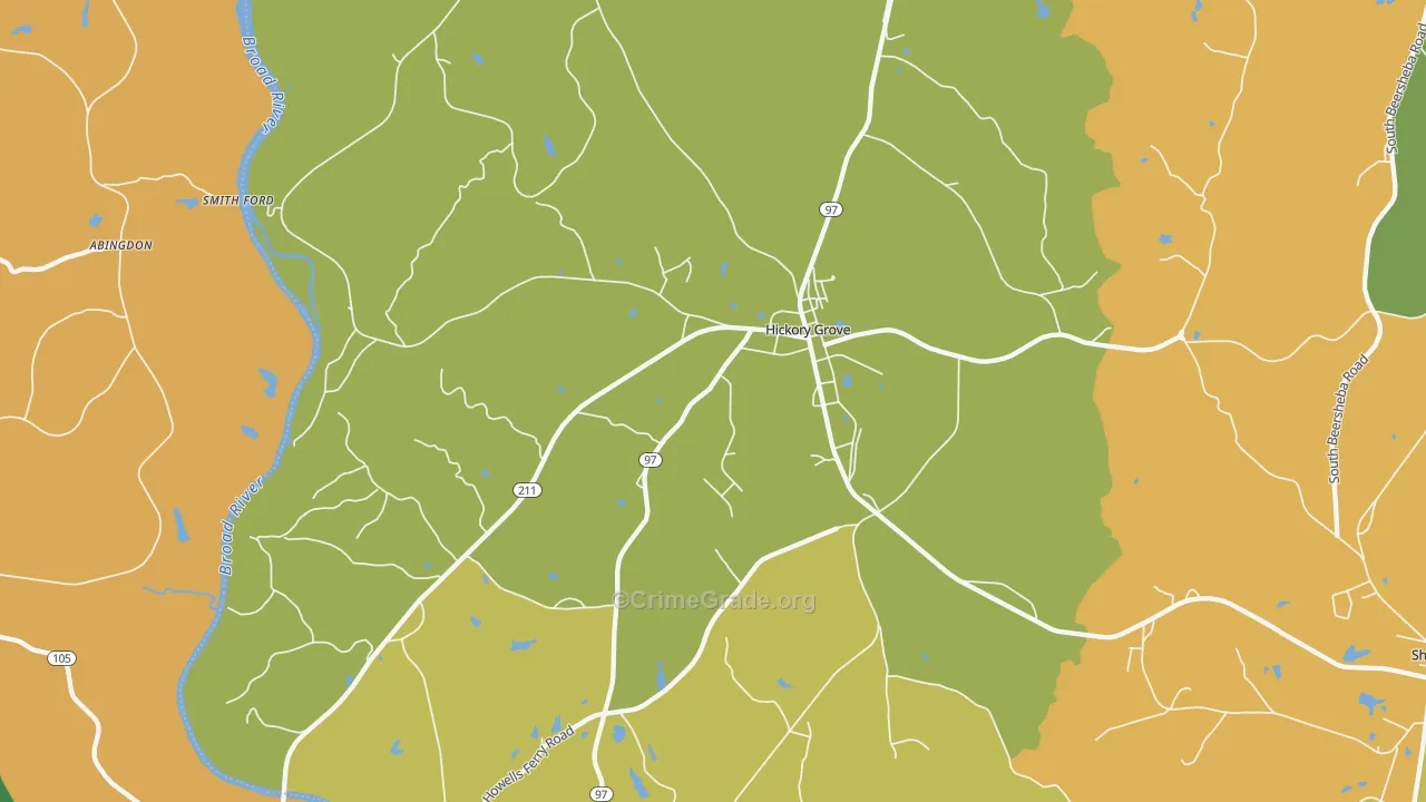 Hickory Grove, SC Map of Vandalism Rates