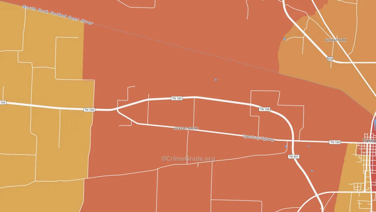 Hickory Grove, TN Map of Vandalism Rates