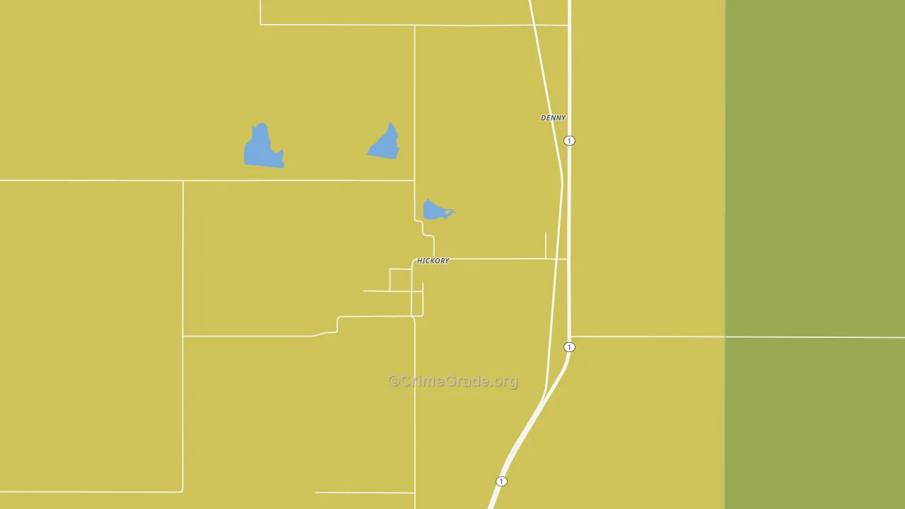 Hickory, OK Map of Vandalism Rates
