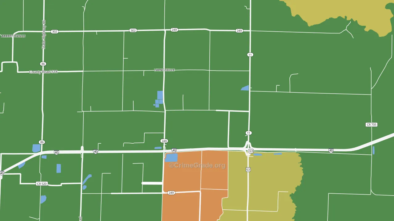 Hickory Plains, AR Map of Vandalism Rates