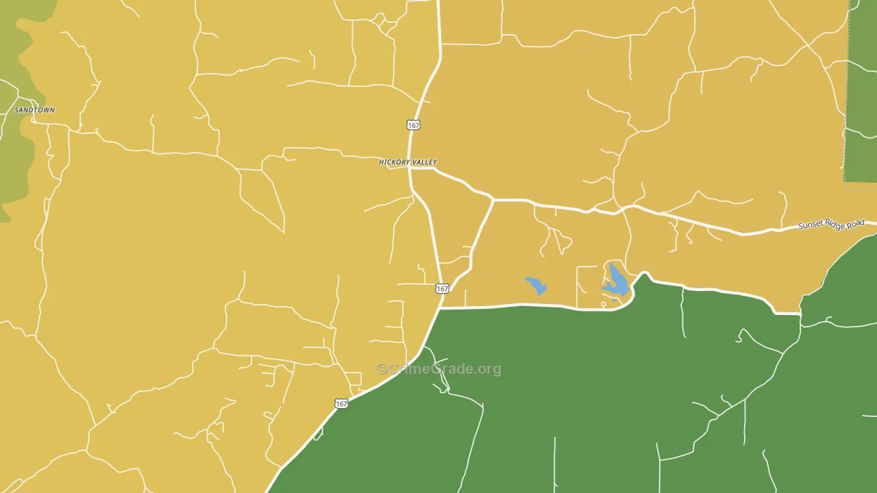 Hickory Valley, AR Map of Vandalism Rates