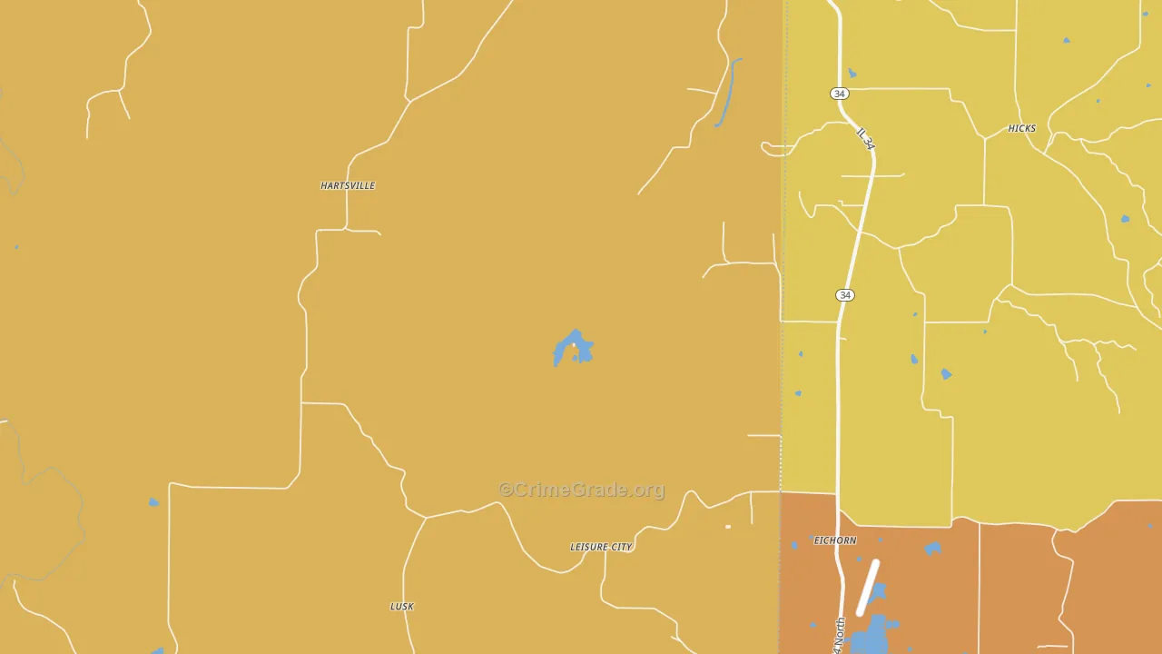 Hicks, IL Map of Vandalism Rates