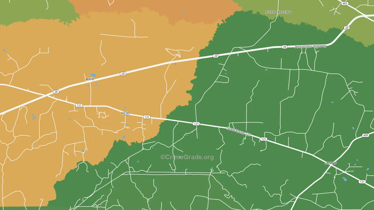 Hicks, LA Map of Vandalism Rates