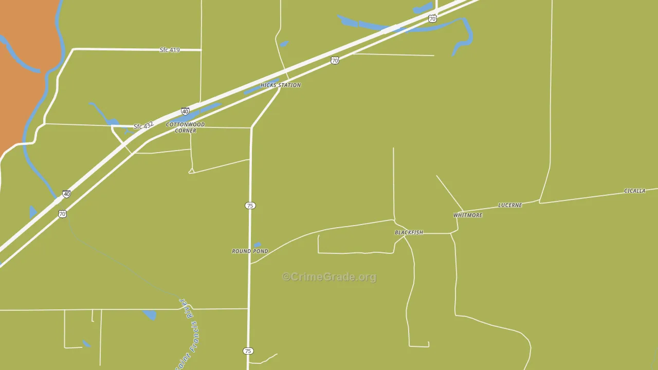 Hicks Station, AR Map of Vandalism Rates