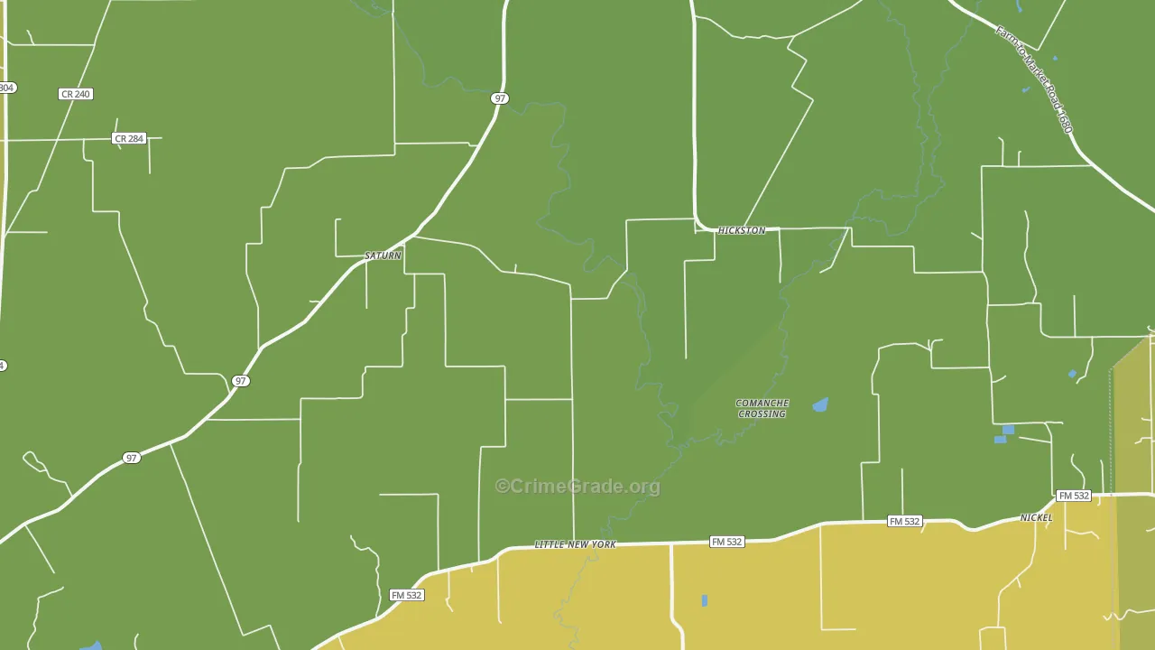 Hickston, TX Map of Vandalism Rates