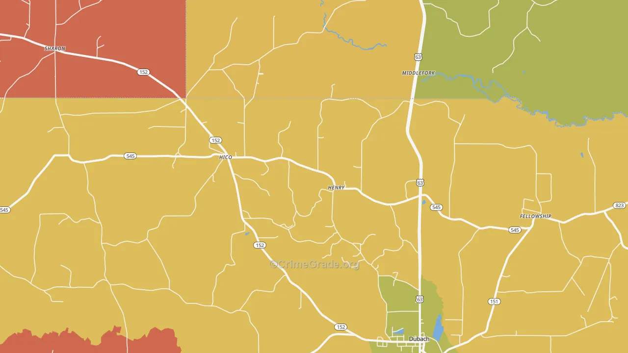 Hico, LA Map of Vandalism Rates