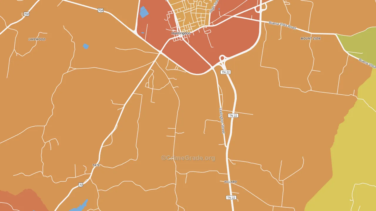 Hico, TN Map of Vandalism Rates