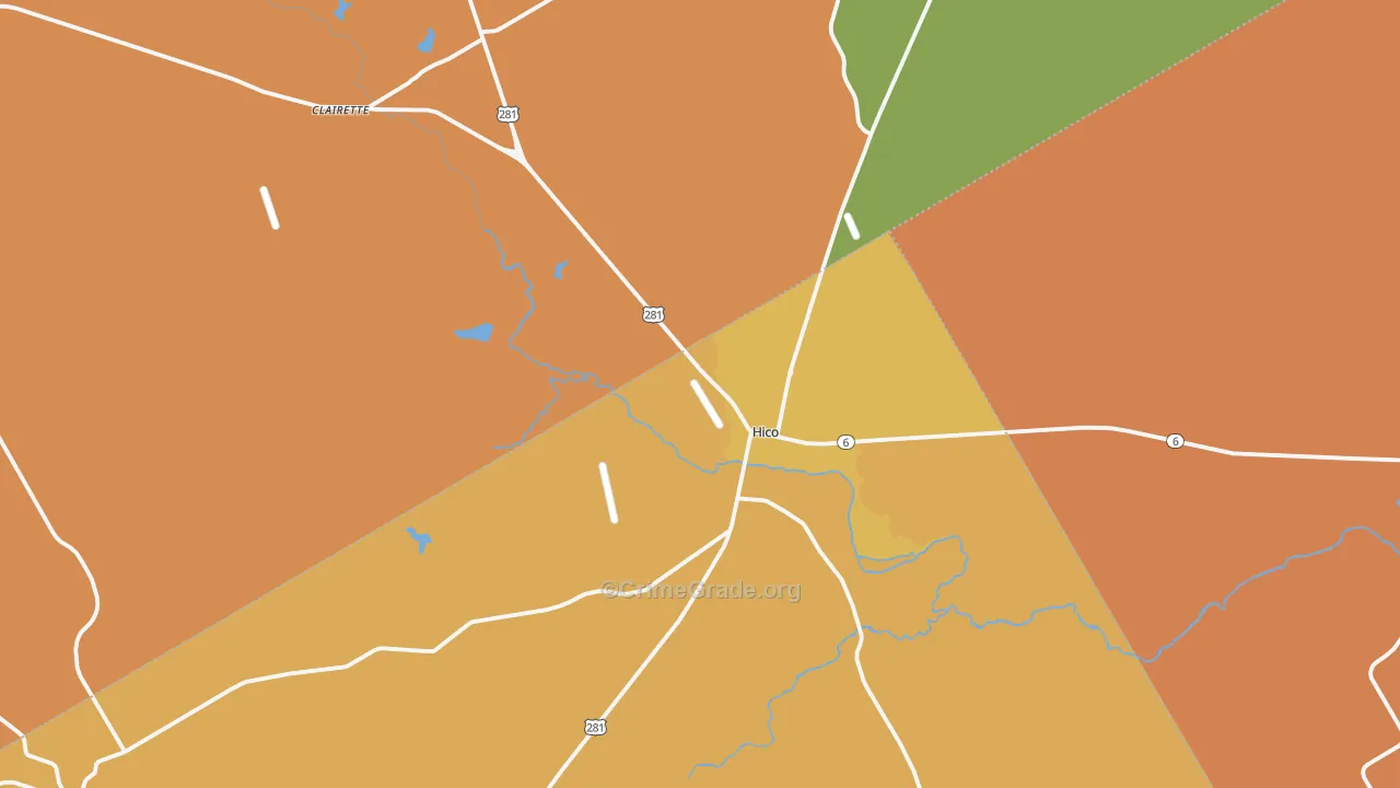 Hico, TX Map of Vandalism Rates