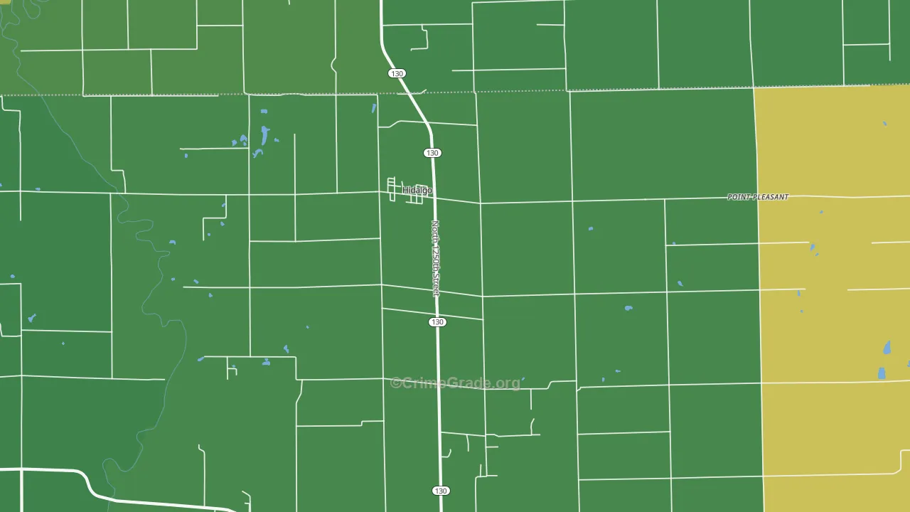 Hidalgo, IL Map of Vandalism Rates