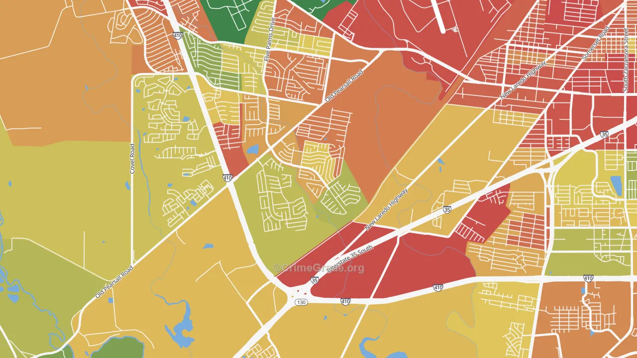 Hidden Cove-Indian Creek, San Antonio, TX Map of Vandalism Rates