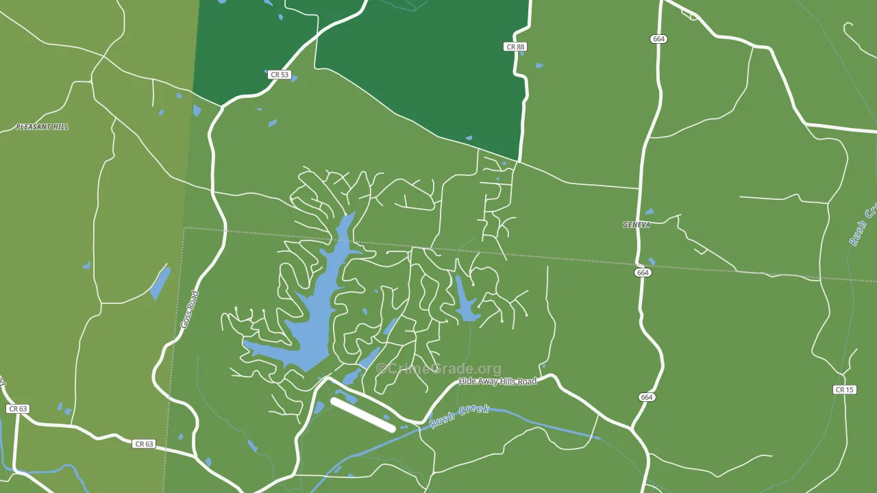 Hide-A-Way Hills, OH Map of Vandalism Rates