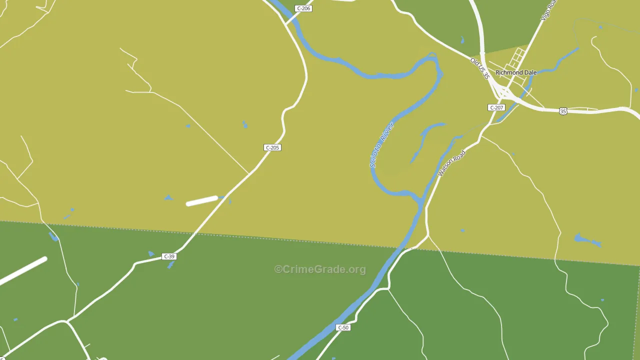 Higby, OH Map of Vandalism Rates