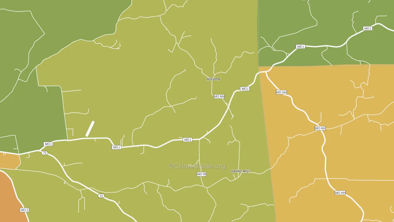 Higdon, MO Map of Vandalism Rates