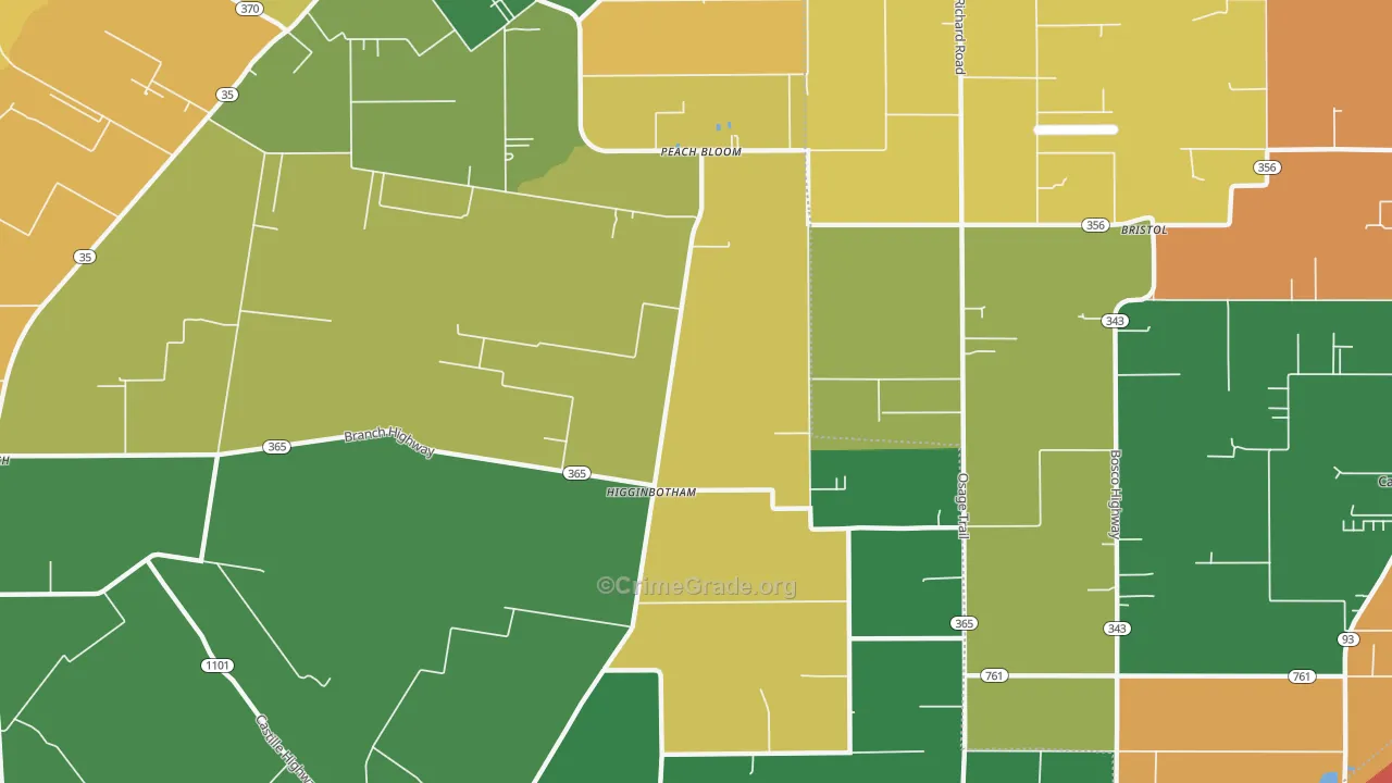 Higginbotham, LA Map of Vandalism Rates