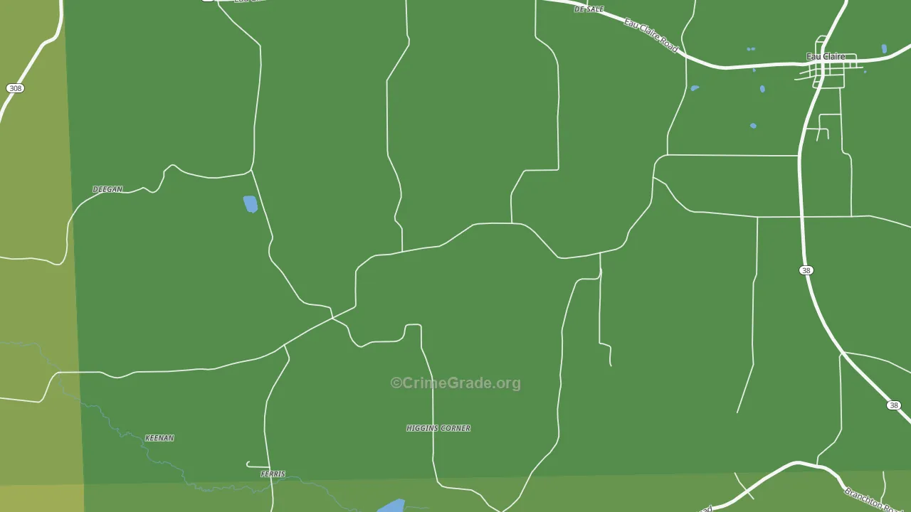 Higgins Corners, PA Map of Vandalism Rates