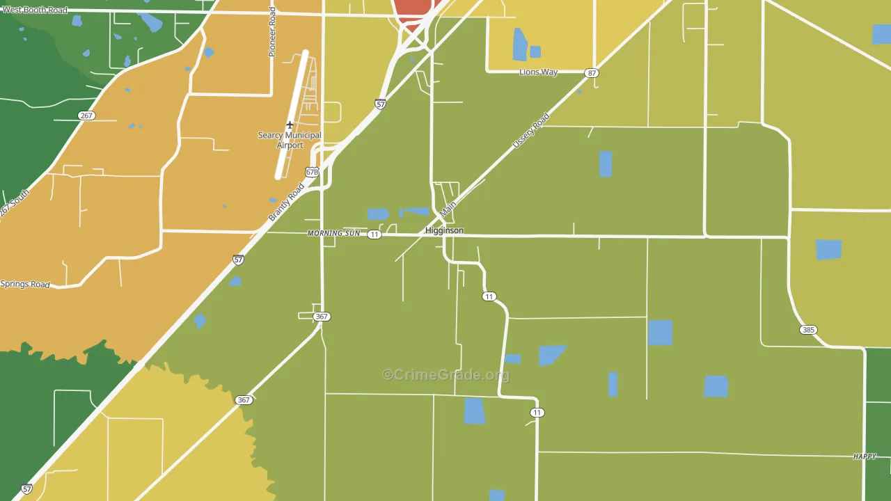 Higginson, AR Map of Vandalism Rates