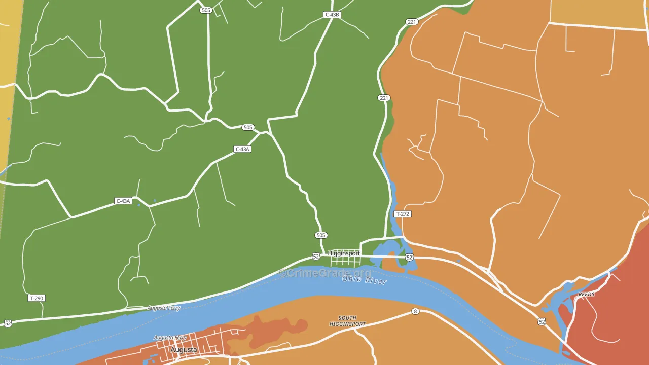 Higginsport, OH Map of Vandalism Rates