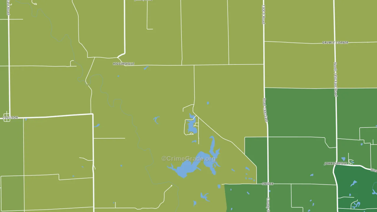 Higginsville, IL Map of Vandalism Rates