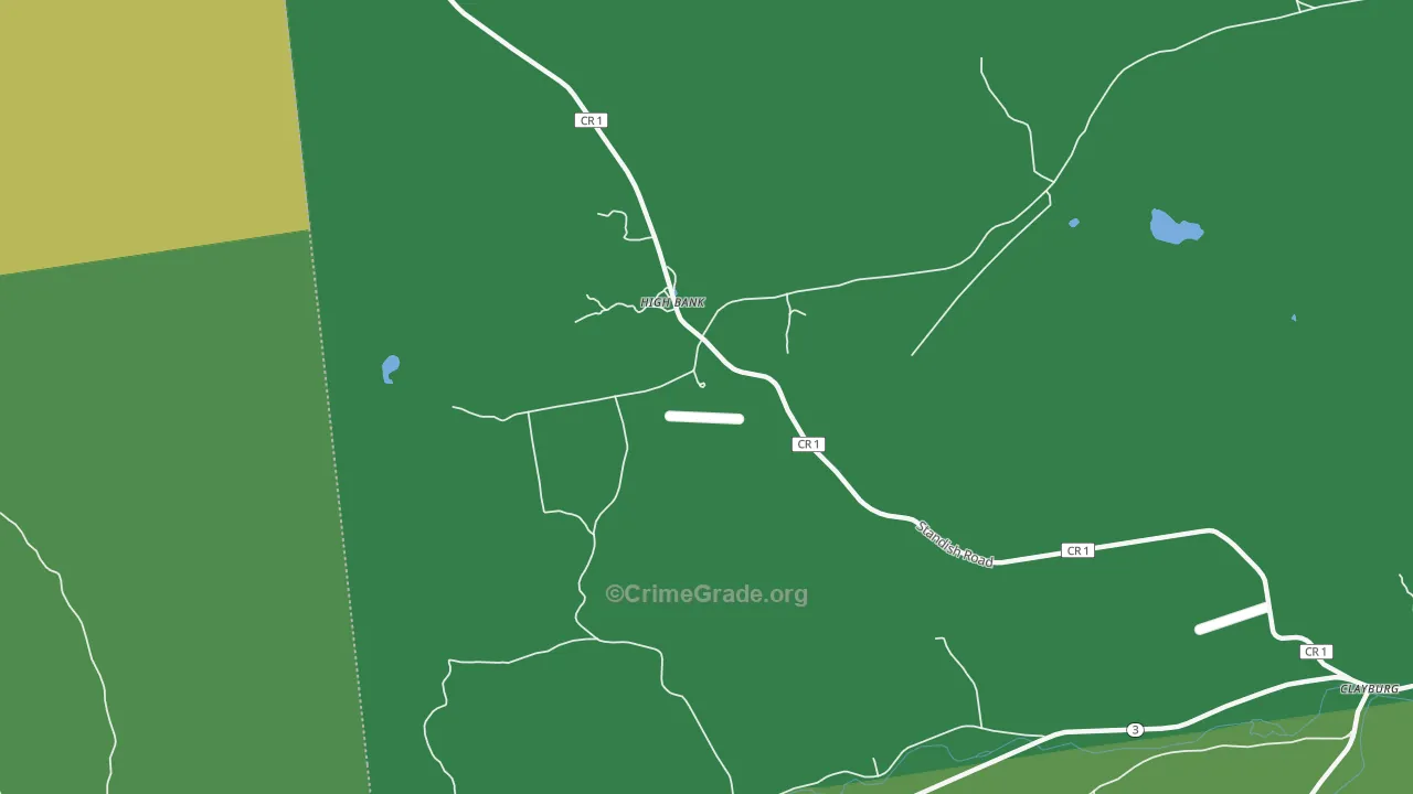 High Bank, NY Map of Vandalism Rates