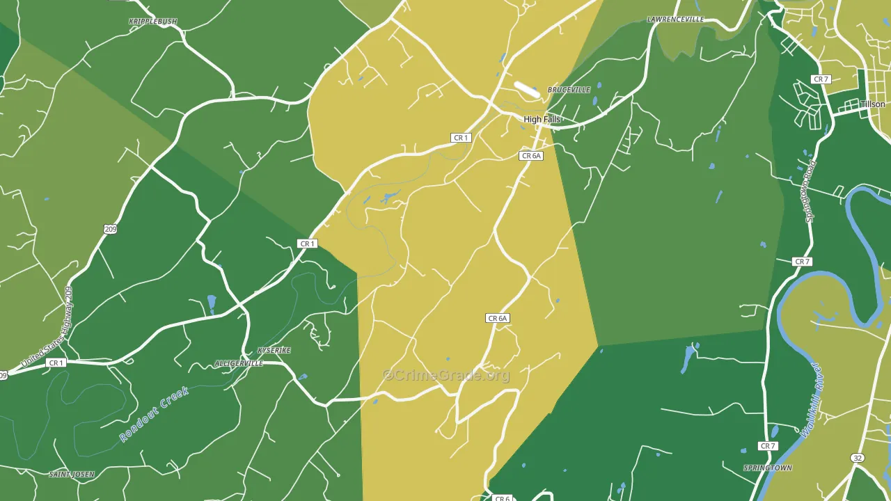 High Falls, NY Map of Vandalism Rates