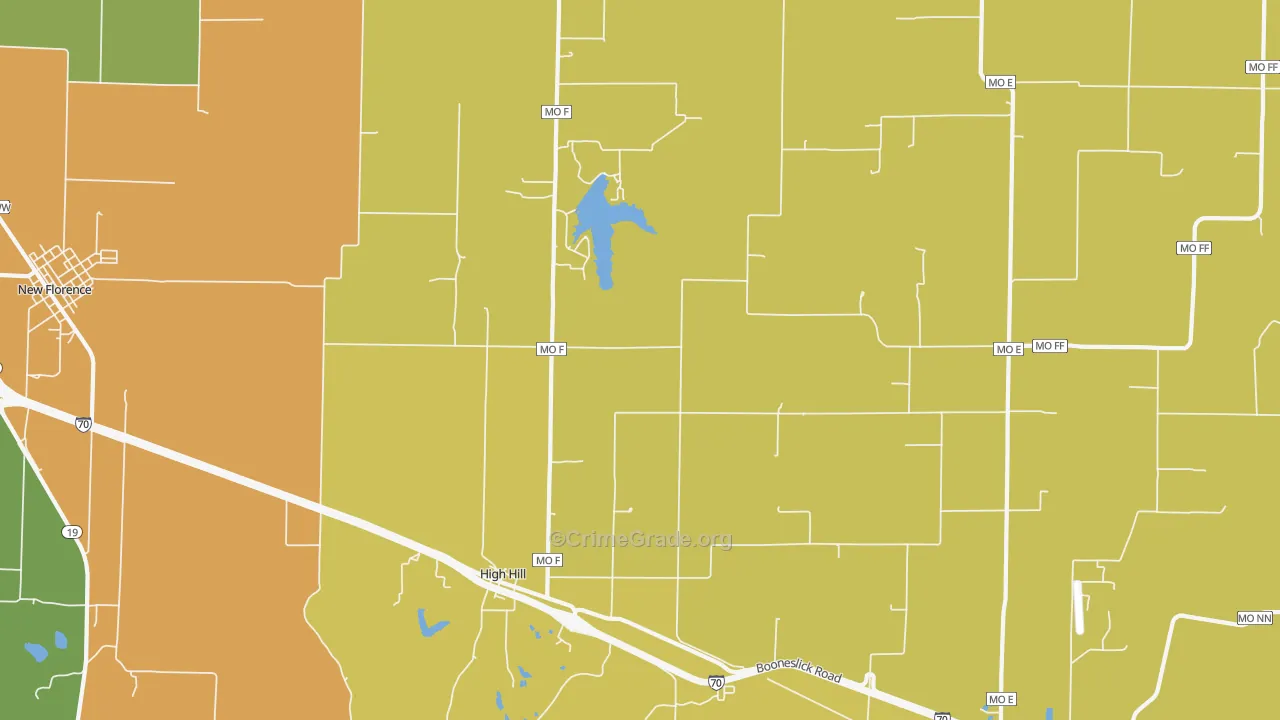 High Hill, MO Map of Vandalism Rates