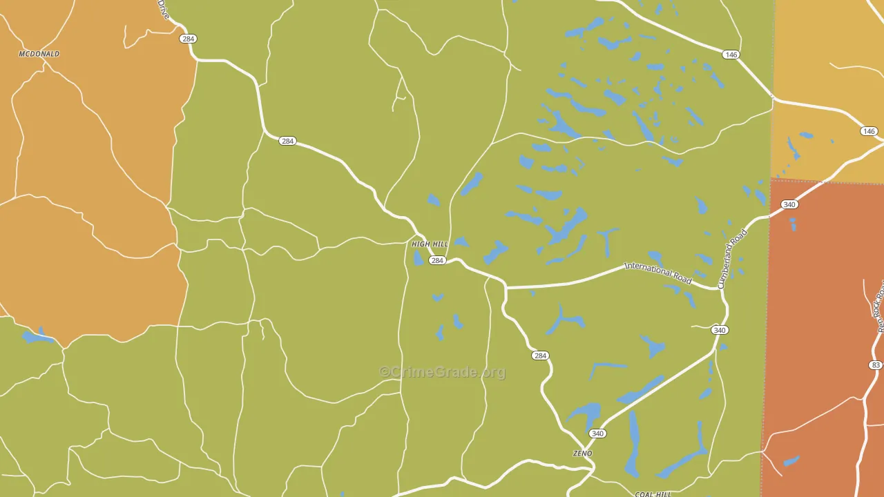 High Hill, OH Map of Vandalism Rates