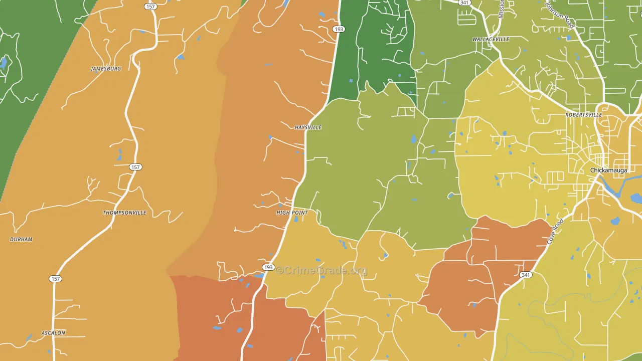 High Point, GA Map of Vandalism Rates