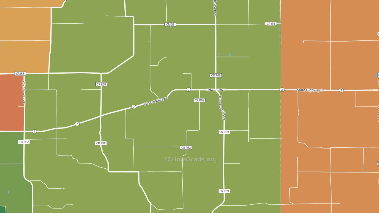 High Point, IA Map of Vandalism Rates