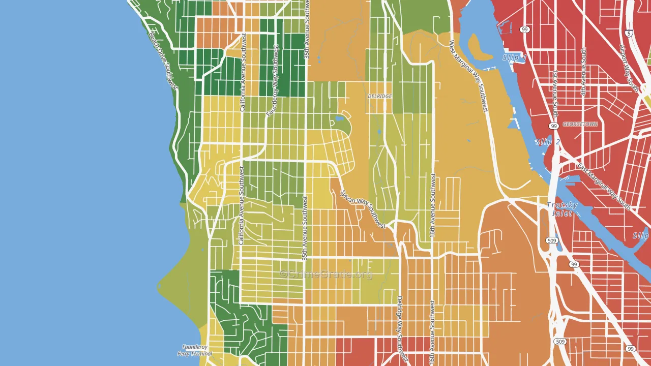 High Point, Seattle, WA Map of Vandalism Rates