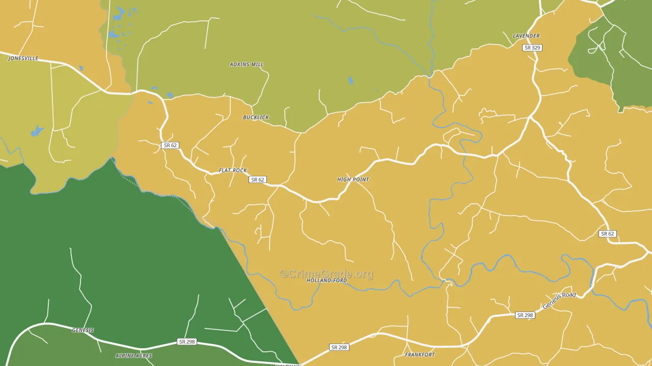 High Point, TN Map of Vandalism Rates