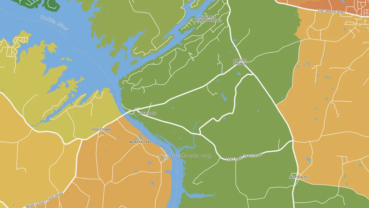 High Rock, NC Map of Vandalism Rates