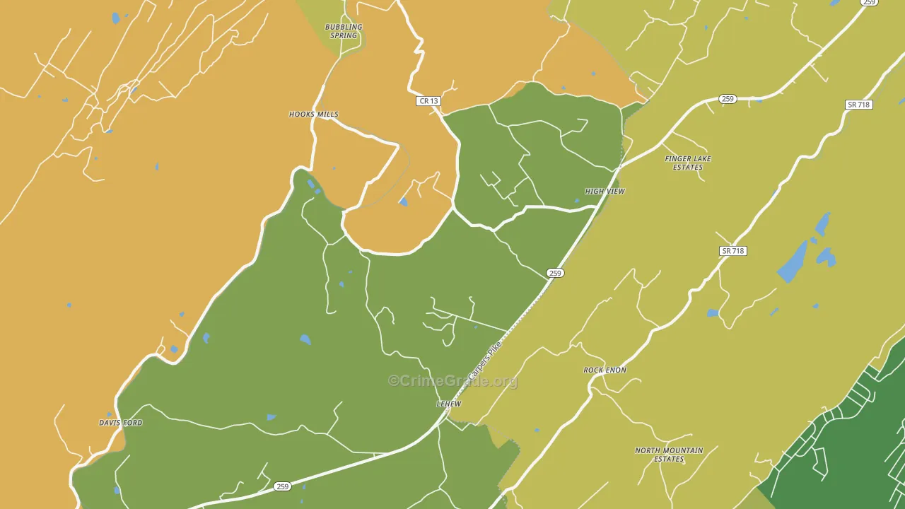 High View, WV Map of Vandalism Rates
