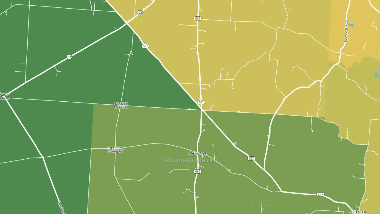 High Water, OH Map of Vandalism Rates