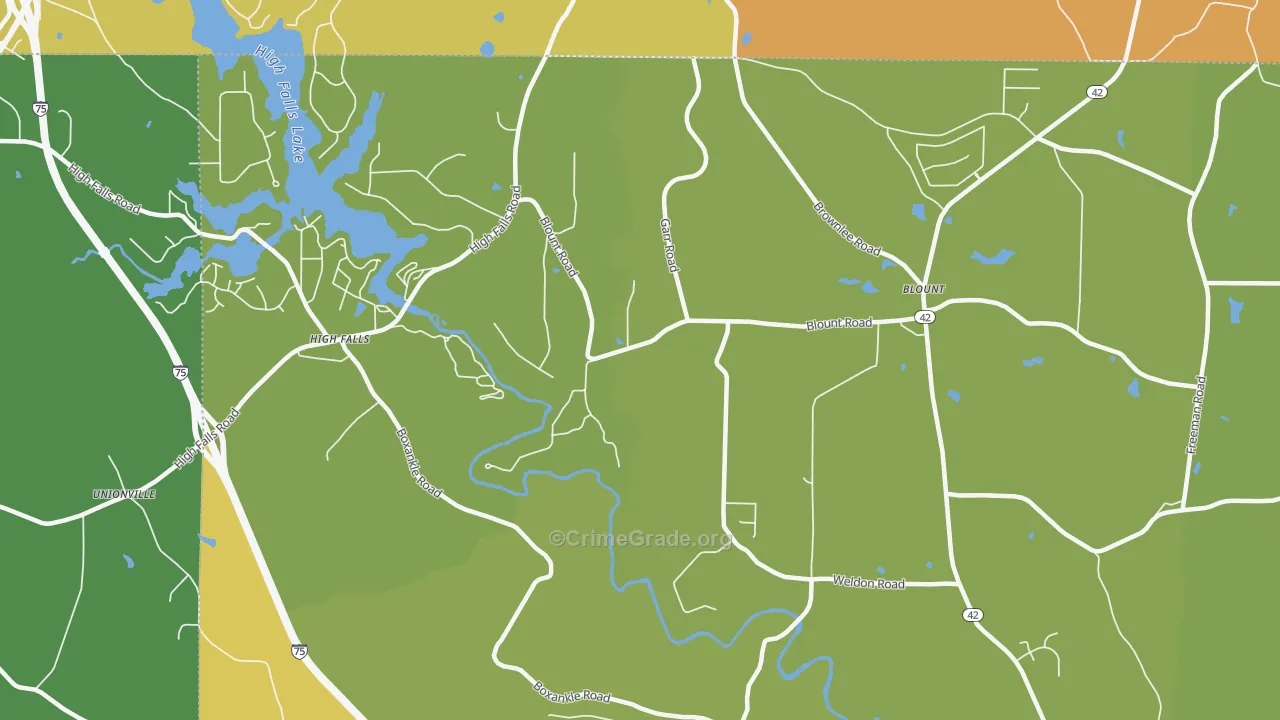 Highfalls, GA Map of Vandalism Rates