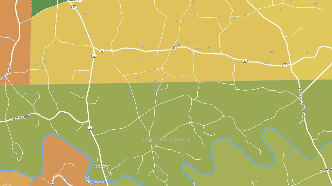 Highfalls, NC Map of Vandalism Rates