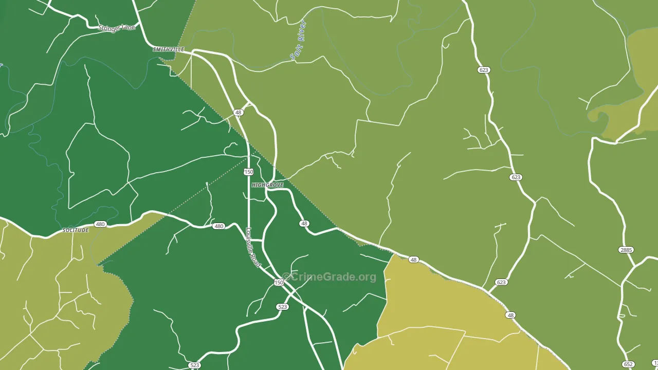 Highgrove, KY Map of Vandalism Rates