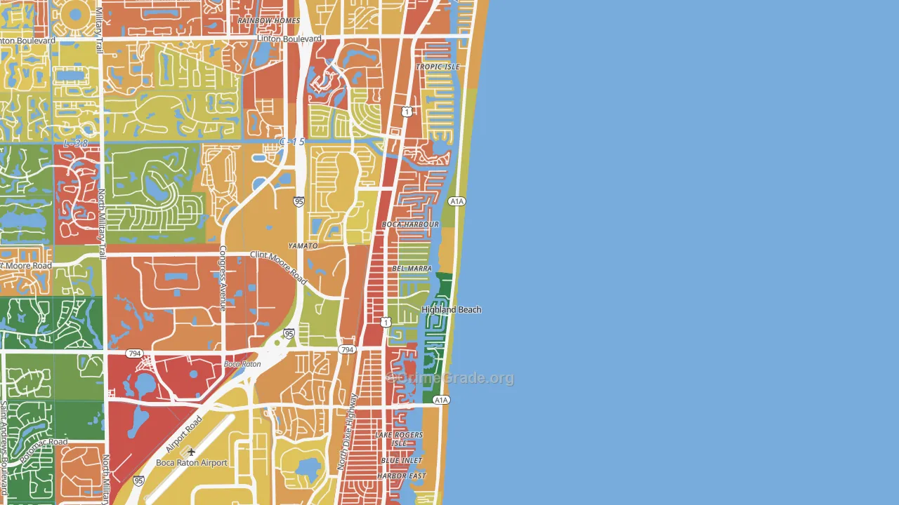 Highland Beach, FL Map of Vandalism Rates