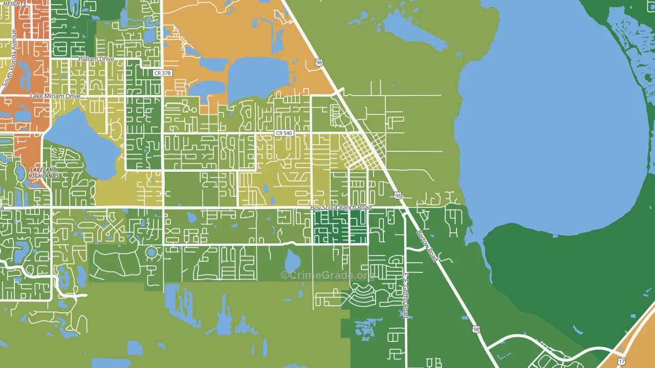 Highland City, FL Map of Vandalism Rates