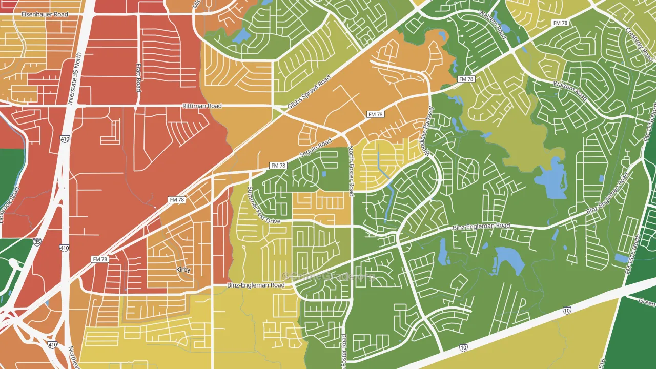 Highland Farms-San Antonio, San Antonio, TX Map of Vandalism Rates