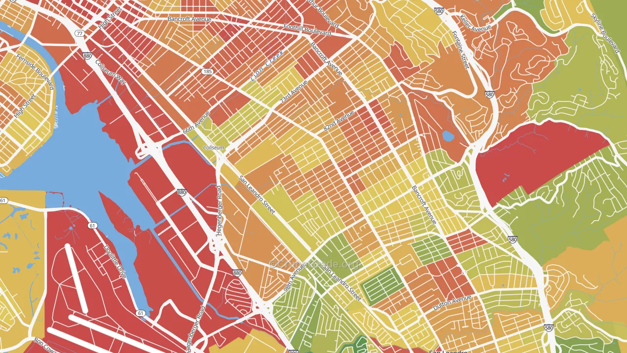 Highland, Oakland, CA Map of Vandalism Rates