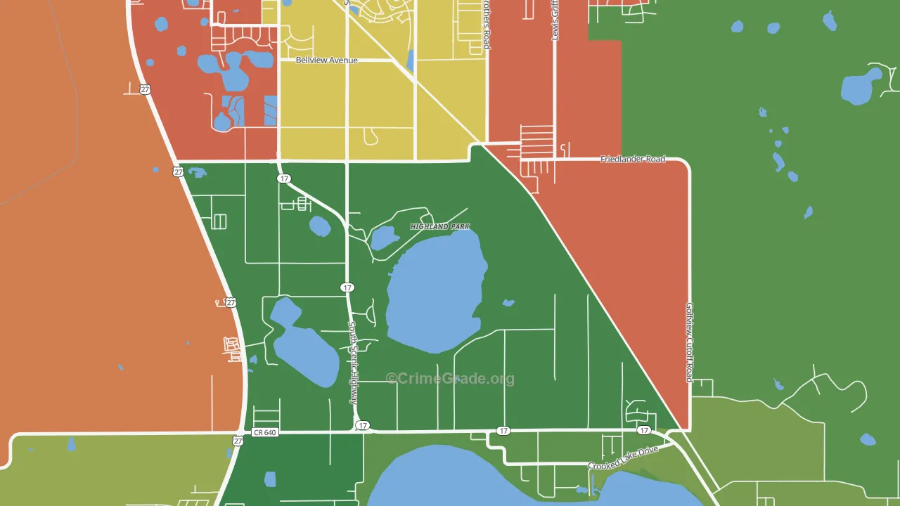 Highland Park, FL Map of Vandalism Rates