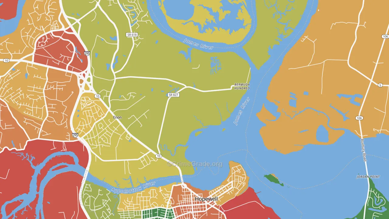 Highland Park, VA Map of Vandalism Rates