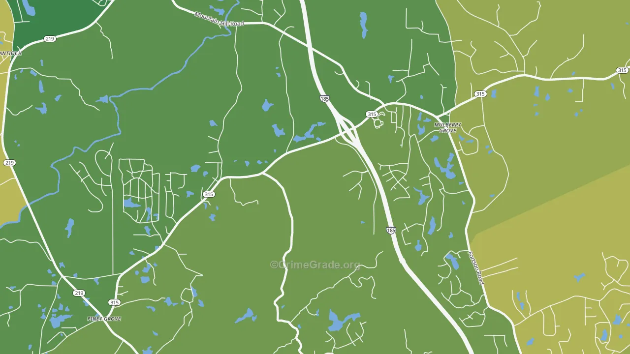 Highland Pines, GA Map of Vandalism Rates