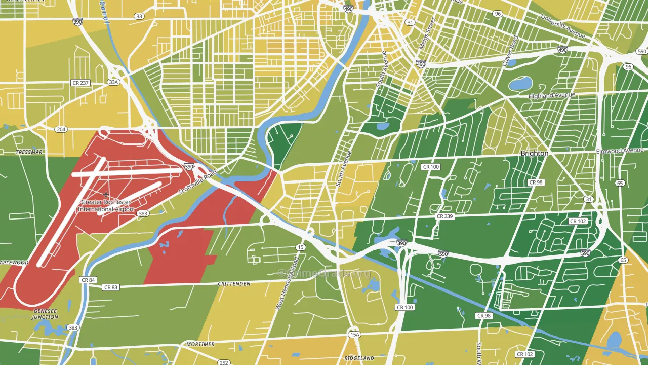 Highland, Rochester, NY Map of Vandalism Rates