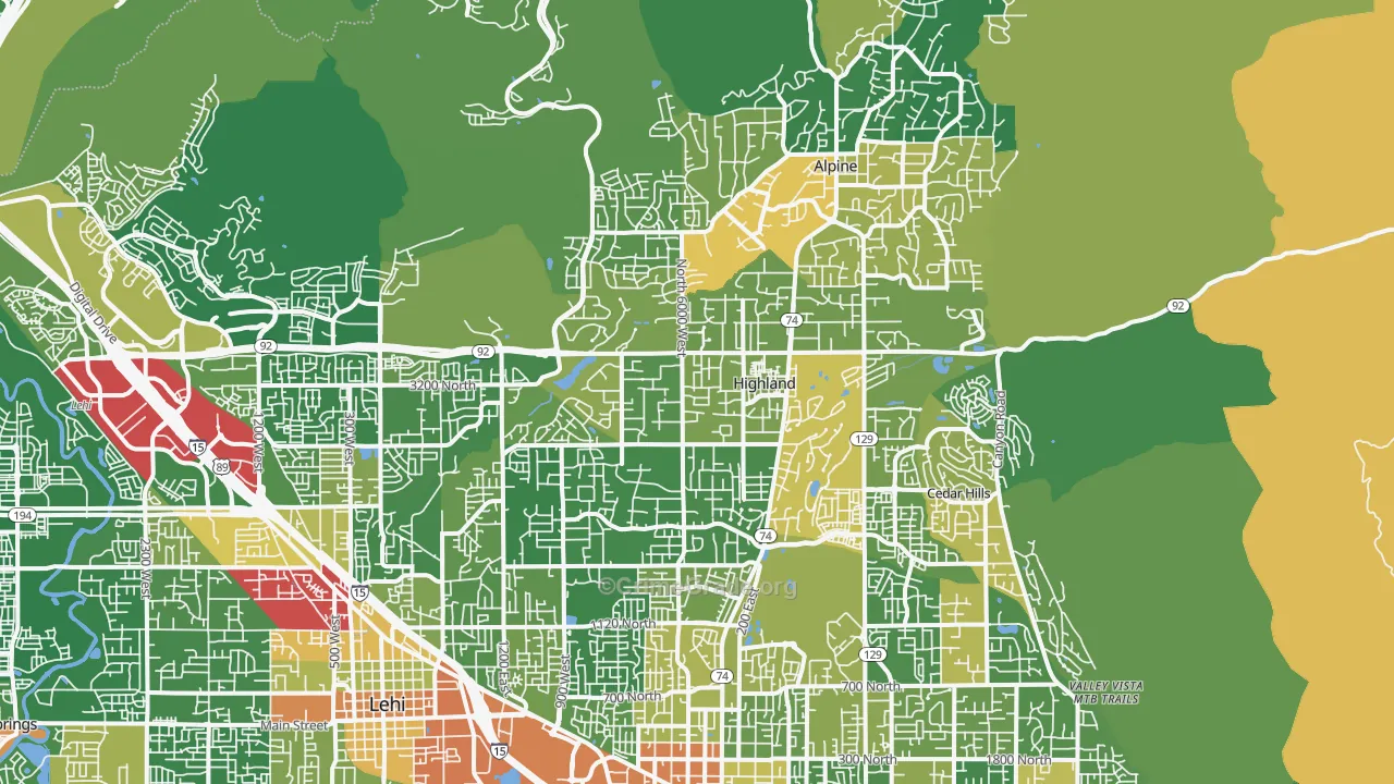 Highland, UT Map of Vandalism Rates