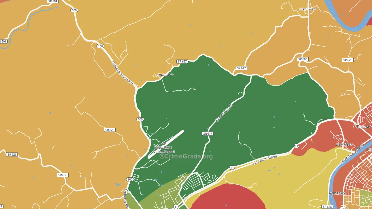 Highland, VA Map of Vandalism Rates