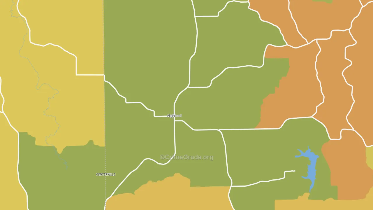 Highland, WI Map of Vandalism Rates