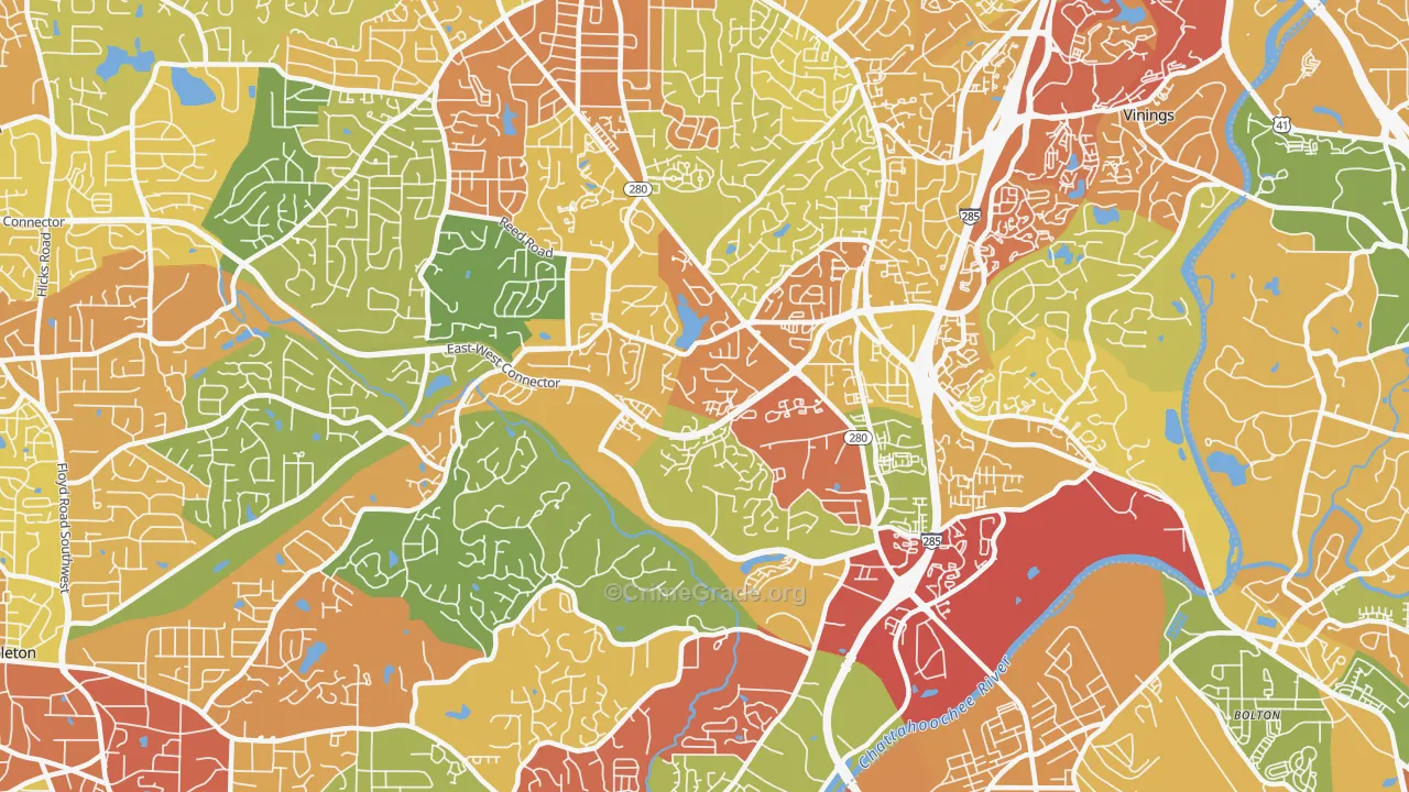Highlands Park, Smyrna, GA Map of Vandalism Rates