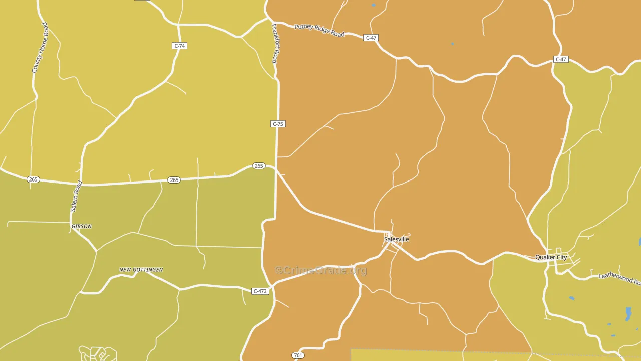 Highlandtown, OH Map of Vandalism Rates
